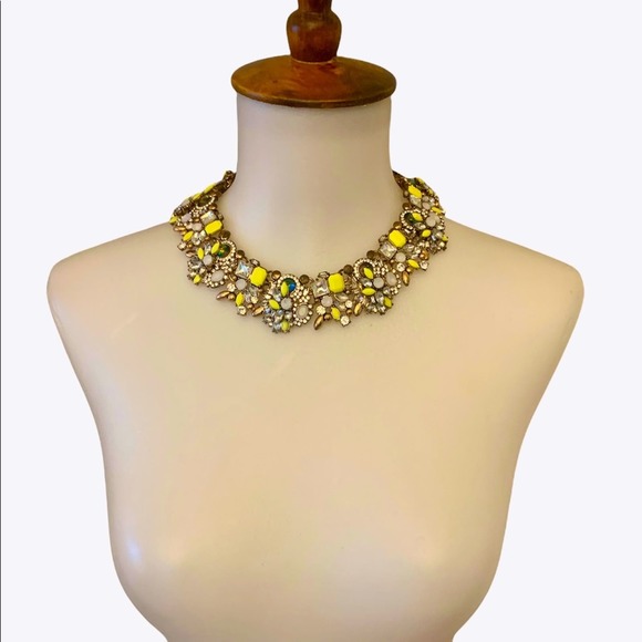 Statement Necklace Gold Multicolor - Picture 1 of 10